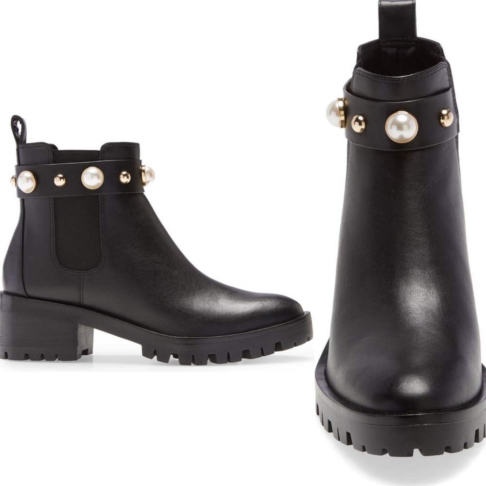 Karl Lagerfeld Paris Pola Studded Chelsea Black Booties Girl’s size 5.5